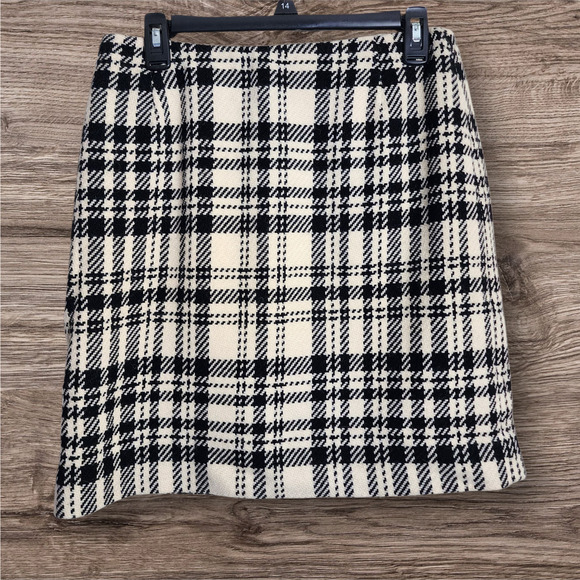 Eddie Bauer tartan plaid wool blend fully lined straight skirt woman's size 10 - Picture 1 of 9